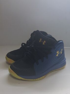 Under Armour high top blue boys sz 12K sneakers shoes